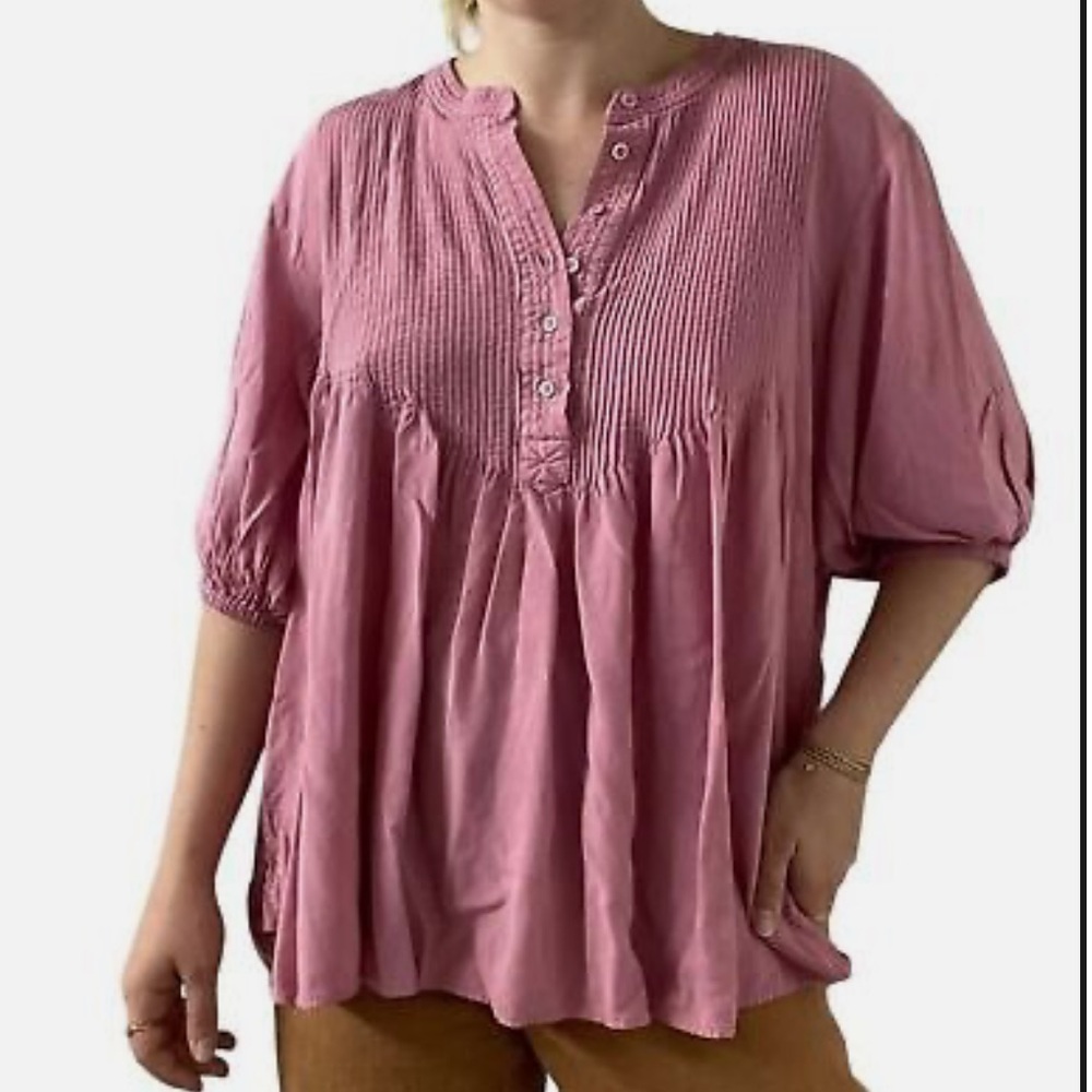 Sundance Women's Medium Dusty Rose V-Neck Tunic Top - Size Large